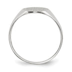 14k White Gold 9.0x10.0mm Oval Open Back Signet Ring