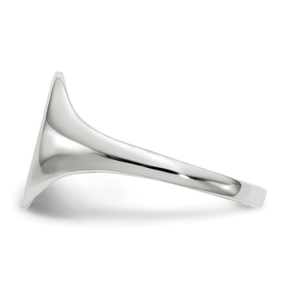 14k White Gold 9.0x10.0mm Oval Open Back Signet Ring
