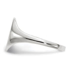 14k White Gold 9.0x10.0mm Oval Open Back Signet Ring