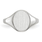 14k White Gold 9.0x10.0mm Oval Open Back Signet Ring