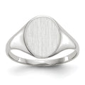 14k White Gold 9.0x10.0mm Oval Open Back Signet Ring