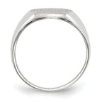 14k White Gold 11.0x12.5mm Oval Open Back Signet Ring