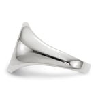 14k White Gold 11.0x12.5mm Oval Open Back Signet Ring