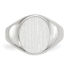 14k White Gold 11.0x12.5mm Oval Open Back Signet Ring