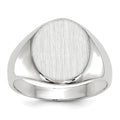 14k White Gold 11.0x12.5mm Oval Open Back Signet Ring