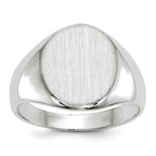 14k White Gold 11.0x12.5mm Oval Open Back Signet Ring