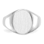 14k White Gold 11.0x13.0mm Oval Open Back Signet Ring