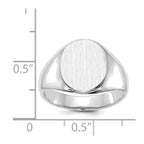 14k White Gold 11.0x13.0mm Oval Open Back Signet Ring