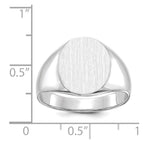 14k White Gold 13.0x15.5mm Oval Open Back Signet Ring