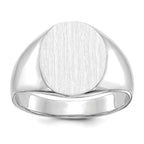 14k White Gold 13.0x15.5mm Oval Open Back Signet Ring