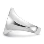 14k White Gold 14.5x18.0mm Oval Open Back Mens Signet Ring