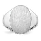 14k White Gold 14.5x18.0mm Oval Open Back Mens Signet Ring