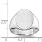 14k White Gold 14.5x18.0mm Oval Open Back Mens Signet Ring