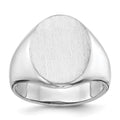 14k White Gold 14.5x18.0mm Oval Open Back Mens Signet Ring