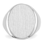 14k White Gold 16.0x20.5mm Oval Open Back Signet Ring