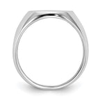 14k White Gold 13.5x14.0mm Oval Closed Back Signet Ring