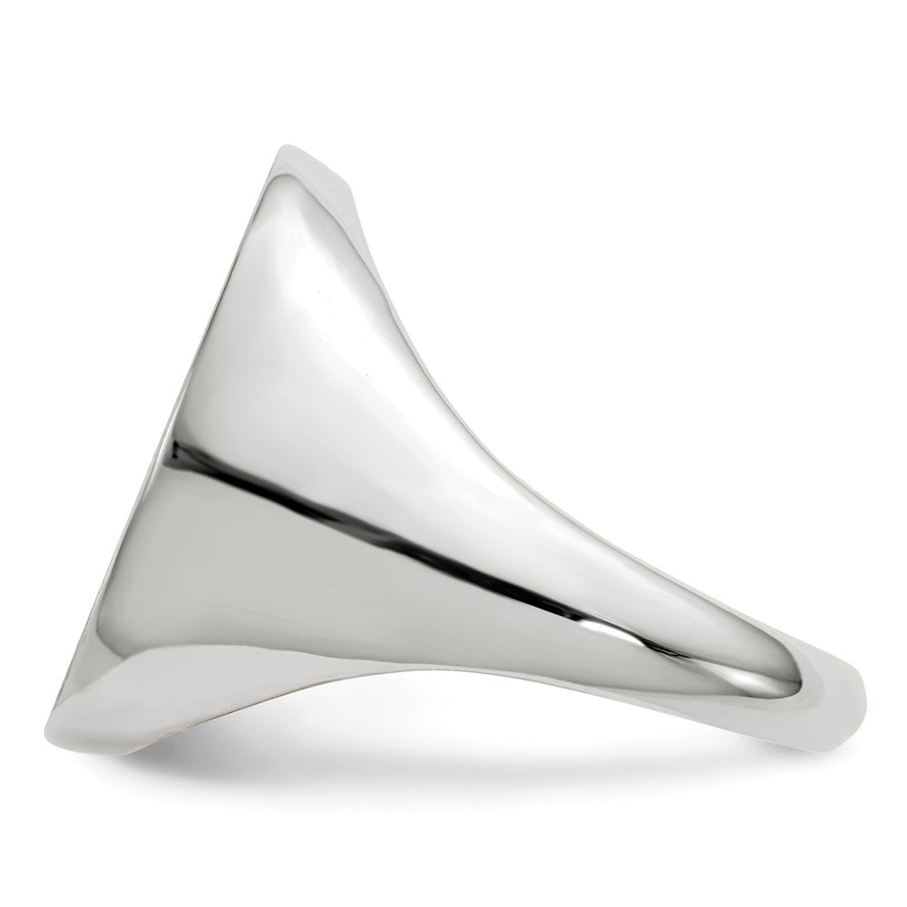 14k White Gold 17.0x20.5mm Oval Closed Back Mens Signet Ring