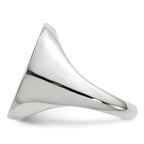 14k White Gold 17.0x20.5mm Oval Closed Back Mens Signet Ring
