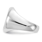 14k White Gold 13.0x16.0mm Oval Open Back Mens Signet Ring