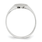 14k White Gold 8.0x11.5mm Oval Open Back Signet Ring