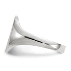 14k White Gold 8.0x11.5mm Oval Open Back Signet Ring