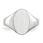 14k White Gold 8.0x11.5mm Oval Open Back Signet Ring
