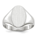 14k White Gold 8.0x11.5mm Oval Open Back Signet Ring