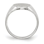 14k White Gold 8.0x11.5mm Oval Closed Back Signet Ring