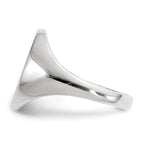14k White Gold 8.0x11.5mm Oval Closed Back Signet Ring