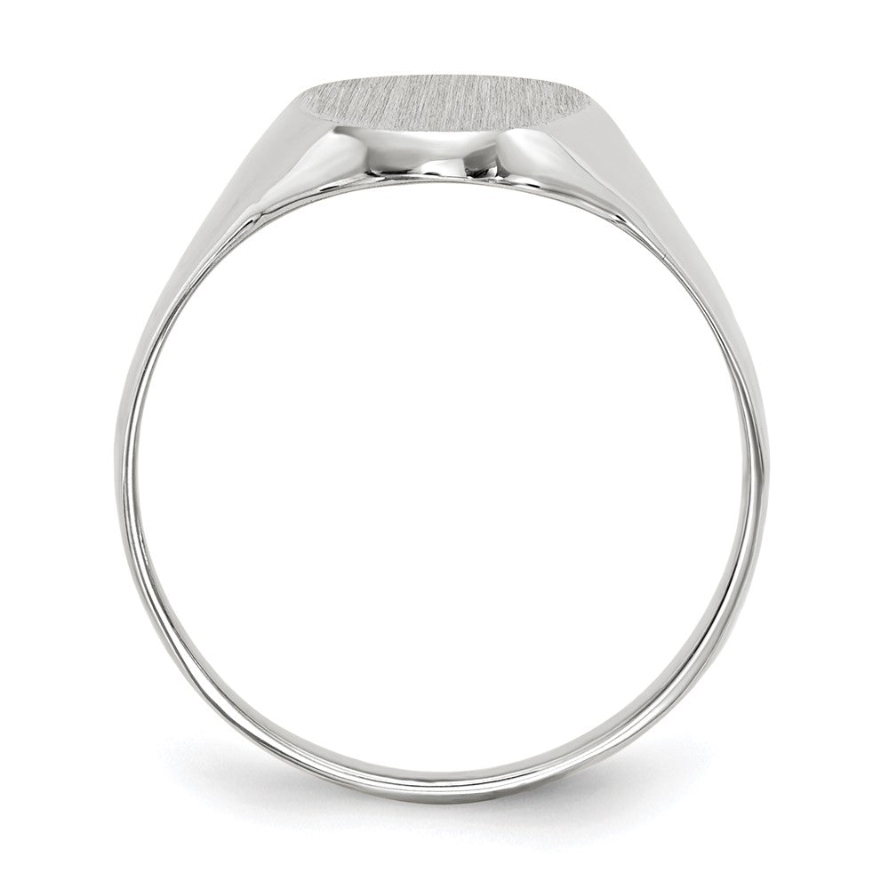14k White Gold 9.0x14.0mm Oval Closed Back Signet Ring