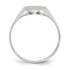 14k White Gold 9.0x14.0mm Oval Closed Back Signet Ring