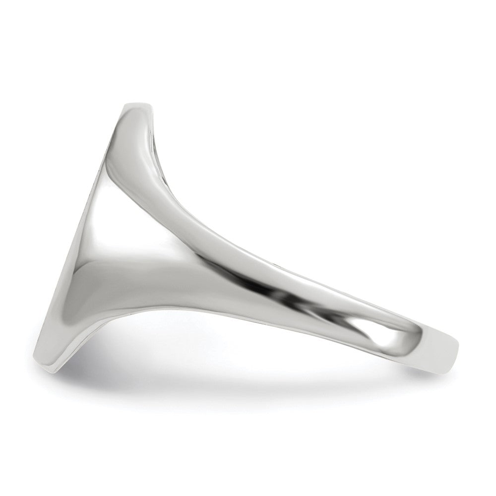 14k White Gold 9.0x14.0mm Oval Closed Back Signet Ring