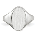 14k White Gold 9.0x14.0mm Oval Closed Back Signet Ring