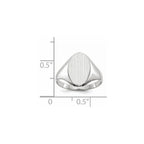 14k White Gold 9.0x14.0mm Oval Closed Back Signet Ring