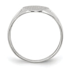 14k White Gold 9.0x17.0mm Oval Closed Back Signet Ring