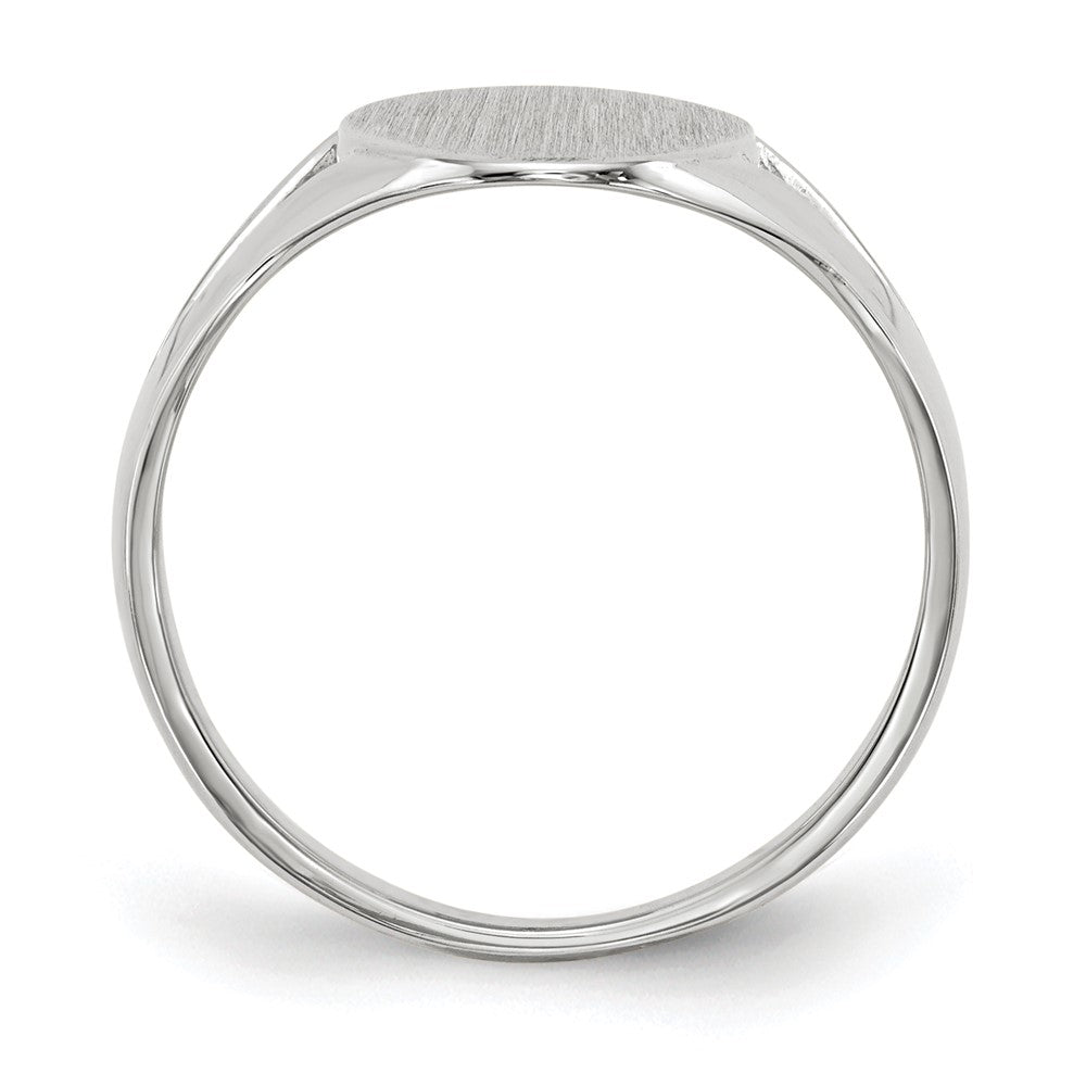 14k White Gold 9.0x17.0mm Oval Closed Back Signet Ring