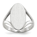 14k White Gold 9.0x17.0mm Oval Closed Back Signet Ring