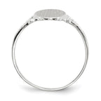 14k White Gold 8.5x13.5mm Oval Closed Back Signet Ring