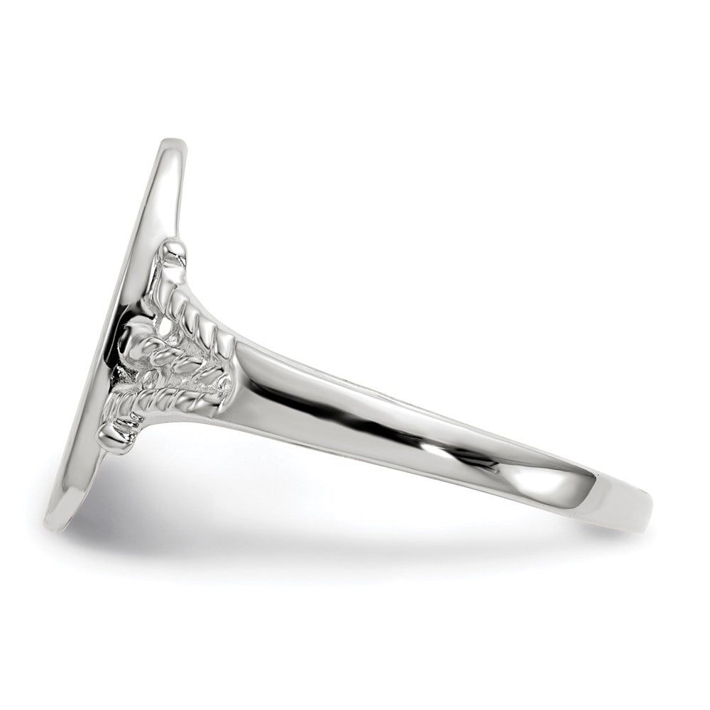 14k White Gold 8.5x13.5mm Oval Closed Back Signet Ring
