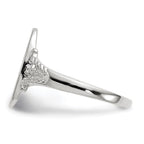 14k White Gold 8.5x13.5mm Oval Closed Back Signet Ring