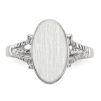 14k White Gold 8.5x13.5mm Oval Closed Back Signet Ring