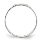 14k White Gold 6.5x7.5mm Round Closed Back Signet Ring