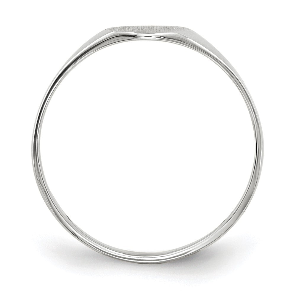 14k White Gold 6.5x7.5mm Round Closed Back Signet Ring