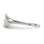 14k White Gold 6.5x7.5mm Round Closed Back Signet Ring