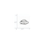 14k White Gold 6.5x7.5mm Round Closed Back Signet Ring