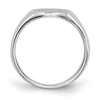14k White Gold 8.5x8.0mm Closed Back Childs Oval Signet Ring