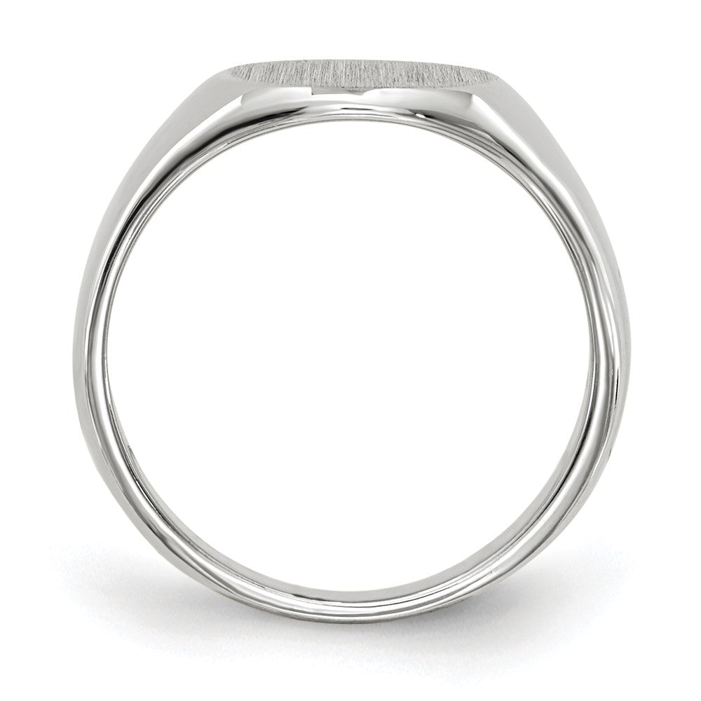 14k White Gold 8.5x8.0mm Closed Back Childs Oval Signet Ring