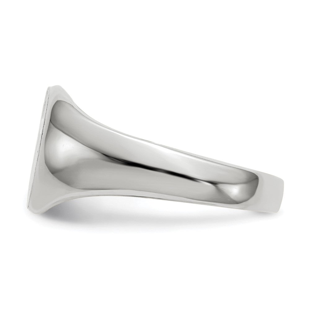 14k White Gold 8.5x8.0mm Closed Back Childs Oval Signet Ring