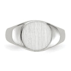 14k White Gold 8.5x8.0mm Closed Back Childs Oval Signet Ring