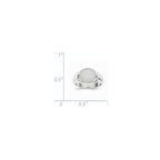 14k White Gold 8.5x8.0mm Closed Back Childs Oval Signet Ring